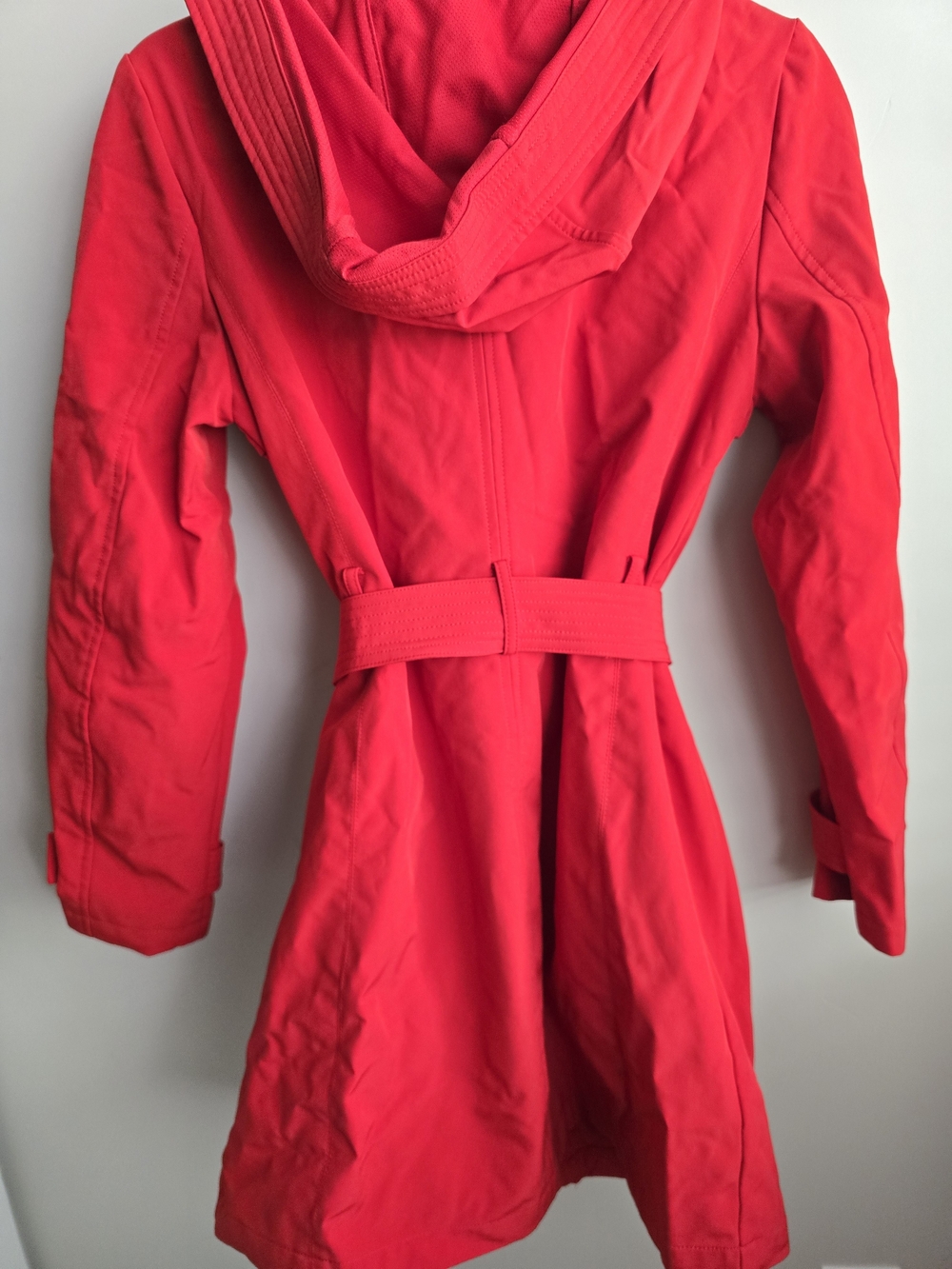 DKNY Red Trench Coat with Self-Tie Belt - Picture 14 of 14